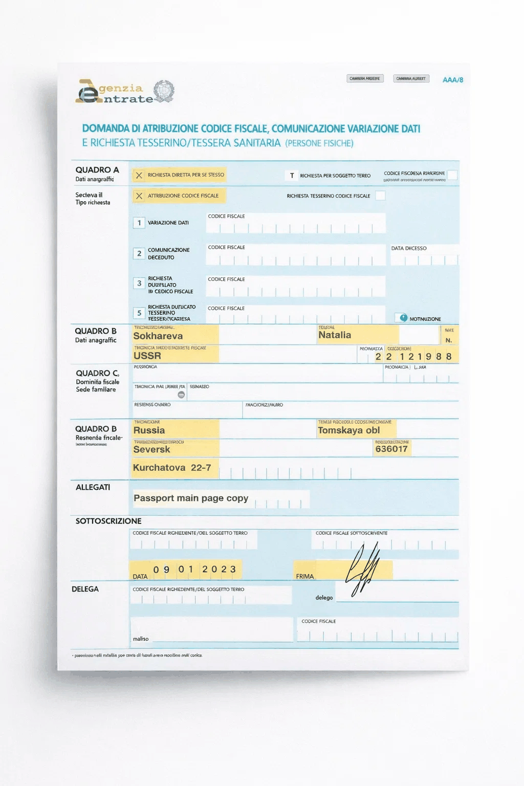 Codice Fiscale: как получить в Италии после смены порядка